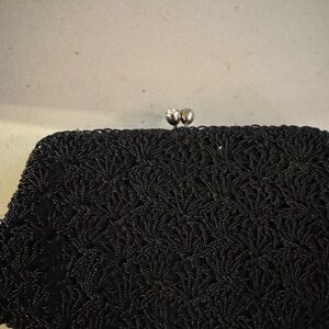 Chic Black Textured Clutch